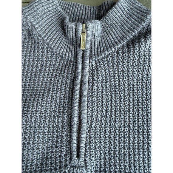 Ben Sherman Quarter-Zip Oversized Sweater Knit Ribbed Long Sleeve Navy Men's L - Picture 7 of 7